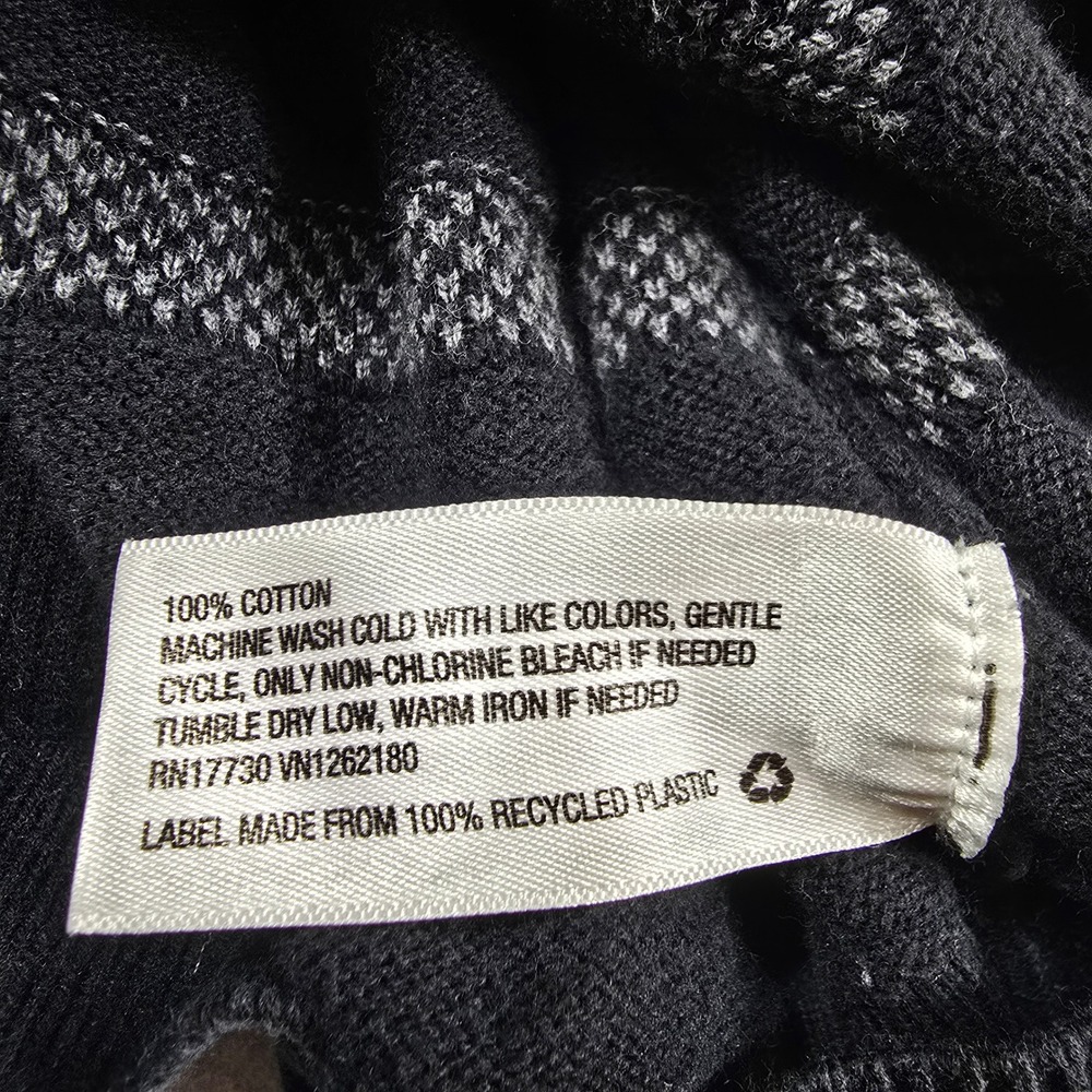 Goodfellow Mens 3XB Tall Black Striped Crewneck Sweater 100% Cotton Long Sleeve - Picture 5 of 8